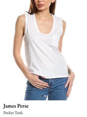 James Perse White Scoop Neck Tank